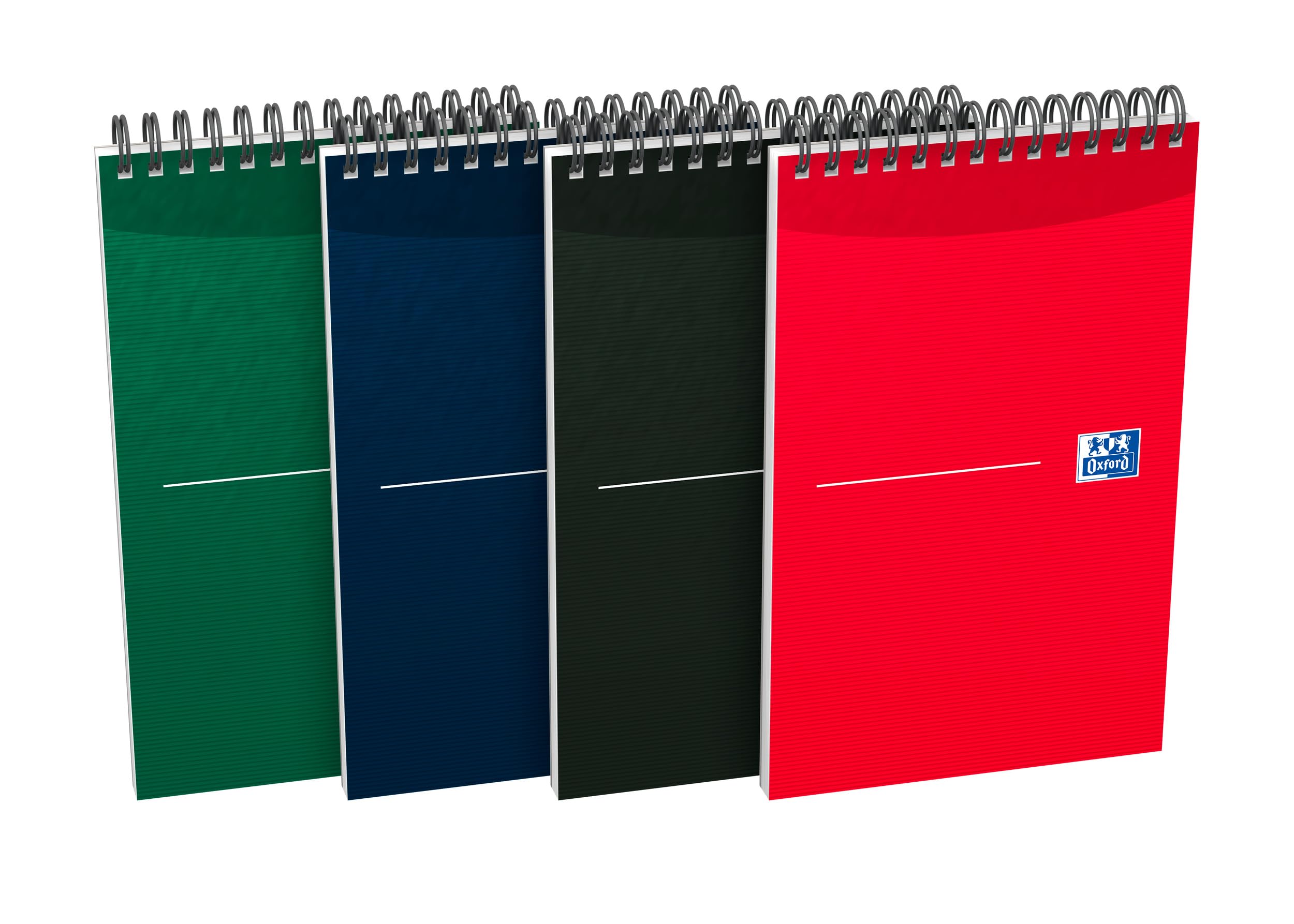 Oxford 125 x 200 mm Office Essentials Reporters Card Cover Wirebound Notebook Ruled 180 Page, Assorted Colours, 10 Notebooks, 100080497