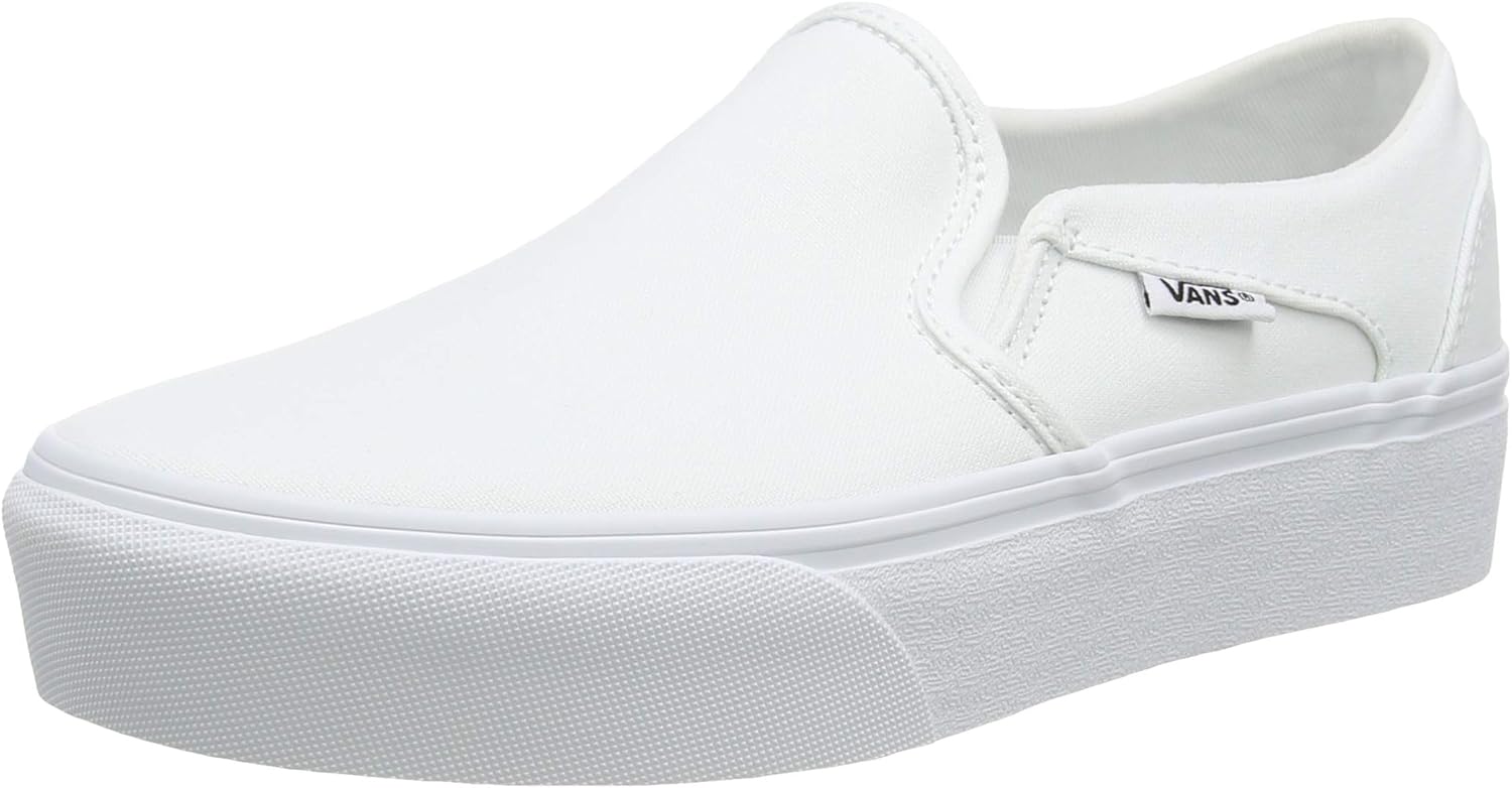 VANS Women's Asher Platform SlipOn, White ((Canvas) White 0rg), 8 UK