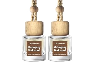 C CLASSY PERSONALIZED JEWELRY C Classy Car Air Freshener Hanging 2 Pack, Mahogany Teakwood Essential Oil Diffuser for Cars, Cute Car Accessories, Long-Lasting Fragrance, C ar Air Fresheners for Women & Men Gift, Made in USA
