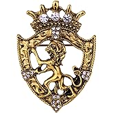 HETICA Vintage Animal Dragon Skull Wolf Crown Lion Brooch for Men Women Suit Tie Dress Lapel Pin Fashion Jewelry