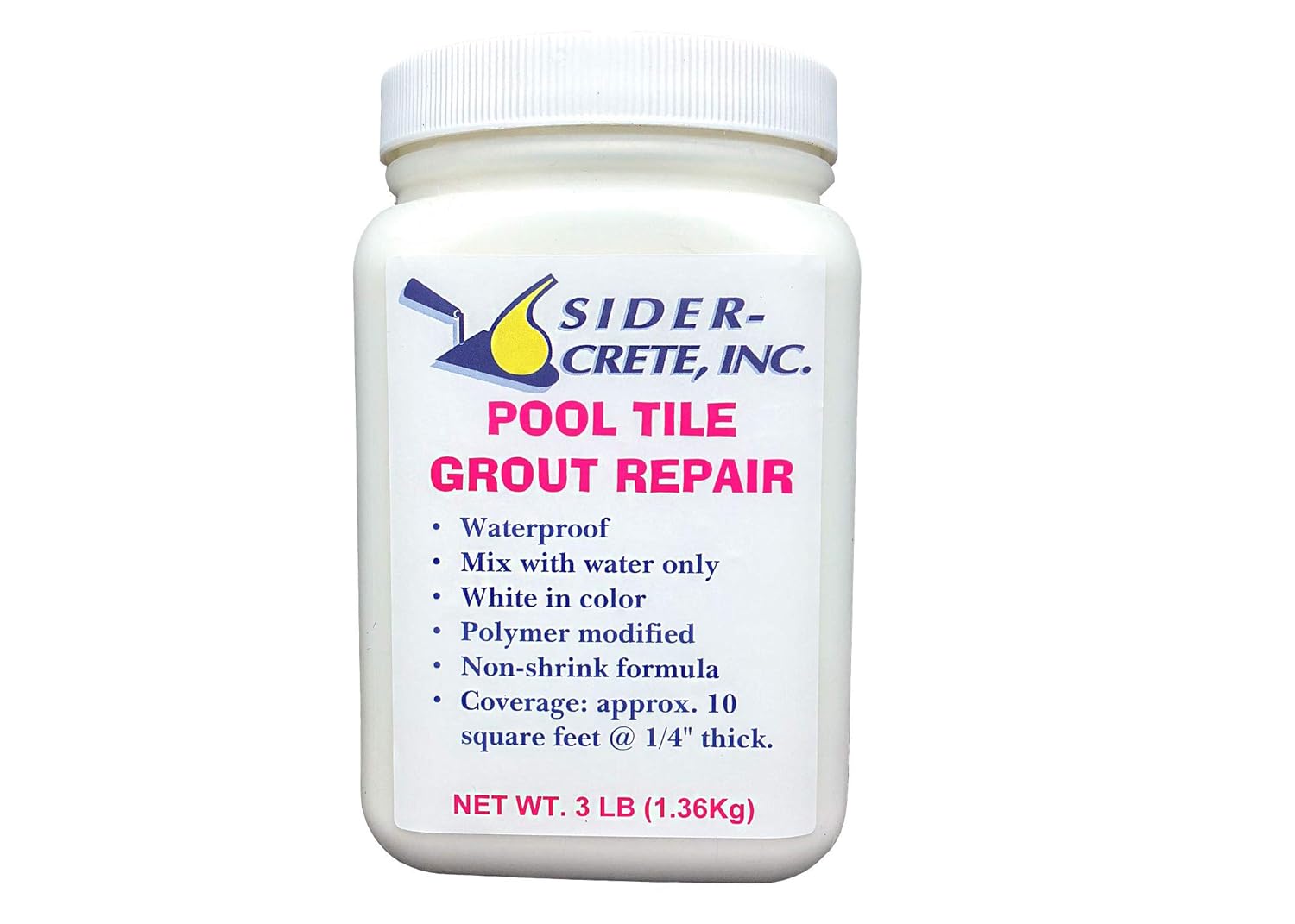Sider Pool Tile Grout Repair - 3 lb - White