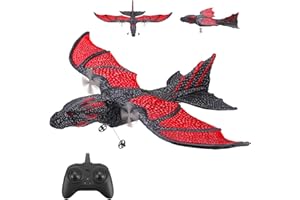 Joykey RC Plane for Beginners, Remote Control Dragon Airplane, 2-CH Read to Fly Dragon & 6-axis Gyro Stabilizer, Two Rechargeable Batteries, Easy to Fly for Adults, Boys & Girls