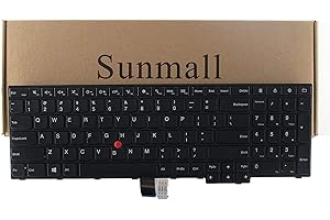 SUNMALL Laptop Keyboard Replacement with Frame Compatible with Lenovo Thinkpad E550 E550C E555 E560 E565 Series Laptop Black US Layout