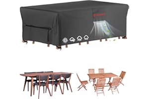 Velway Patio Furniture Cover Waterproof - Heavy-Duty 500D Upgraded Tear-resistant Outdoor Furniture Sofa Set Cover with Windproof Buckles&Large Air Vent Anti-UV Rectangle Furniture Covers 84"x44"x28"