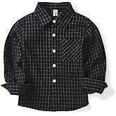OCHENTA Little Big Boys' & Men's Long Sleeve Button Down Oxford Casual Dress Shirt