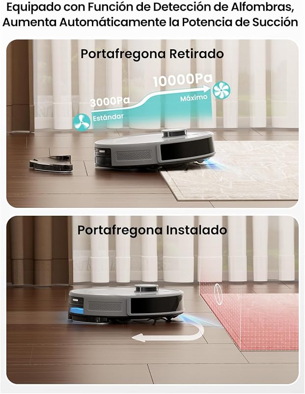 M2S Plus Robot Aspirador y Fregasuelos 10000pa Autolimpieza 75 Días
