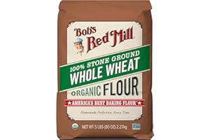 Bob's Red Mill Organic Whole Wheat Flour, 5lb (Pack of 1) - Non GMO, Whole Grain, Vegan, Kosher