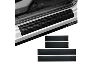 HONG HT Car Accessories Carbon Fiber Door Sill Scuff Plate Auto Door Entry Guard Scratch Shield for Dodge Ram 2500 2012-2024 Auto Accessories (2500, no Mark)