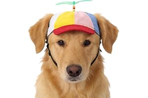 Dog Propeller Hat Funny Pet Rainbow Helicopter Design Baseball Cap Adjustable Pet Sun Protection Summer Outdoor Sun Hat Party
