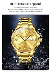 OLEVS Watch for Men Diamond Business Dress Analog