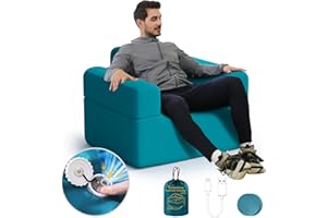 Aerogogo Inflatable Couch Self Inflatable Sofa, Air Couch with Built-in Air Pump Rechargeable, 4kPa High-Pressure & Durable Blow up Couch Camping Couch for Picnic Beach Home (Armchair)