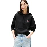 Tommy Jeans womens Medium Weight Pullover Hoodie With Embroidered Flag Logo