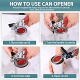 Lychico 3-in-1 Tin Opener Heavy Duty Red Stainless Steel Handheld view 7