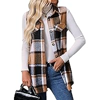 IDEALSANXUN Plaid Vest for Women 2025 Fall Winter Flannel
