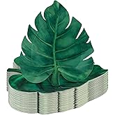 Zonon 50 Pcs Turtle Leaf Paper Plates Hawaiian Luau Party Disposable Plates Jungle Palm Leaf Supplies Birthday Decoration for Holiday Summer Food Snack Appetizer Lunch Dinner Dessert Tray Tableware