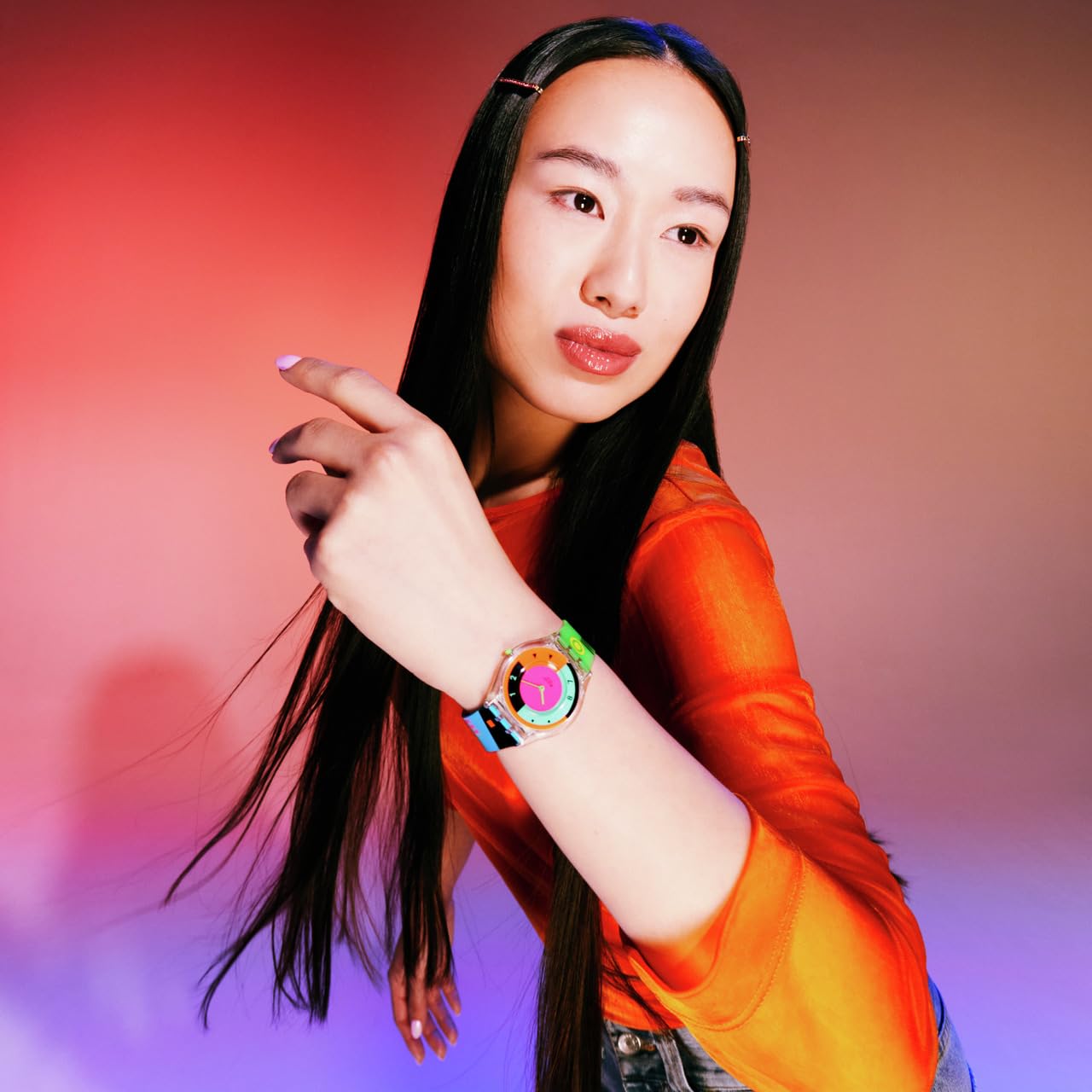 Swatch Skin Classic Biosourced Unisex Watch Casual Plastic Multicolor Quartz Waterproof Swatch Neon Hot Racer