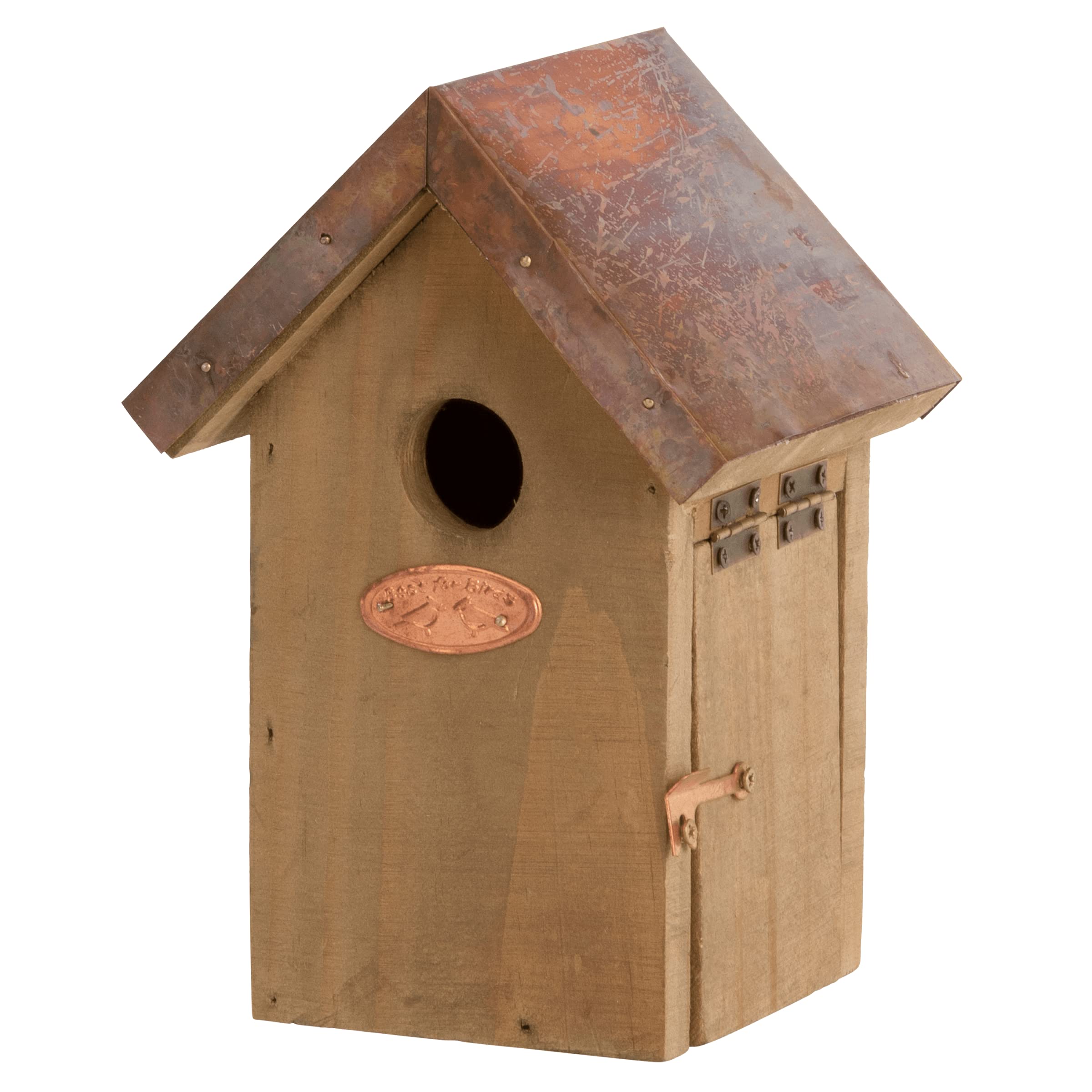 Esschert Design NK06 20 x 14 x 11cm Wood Wren Nest Box Copper Roof - Brown