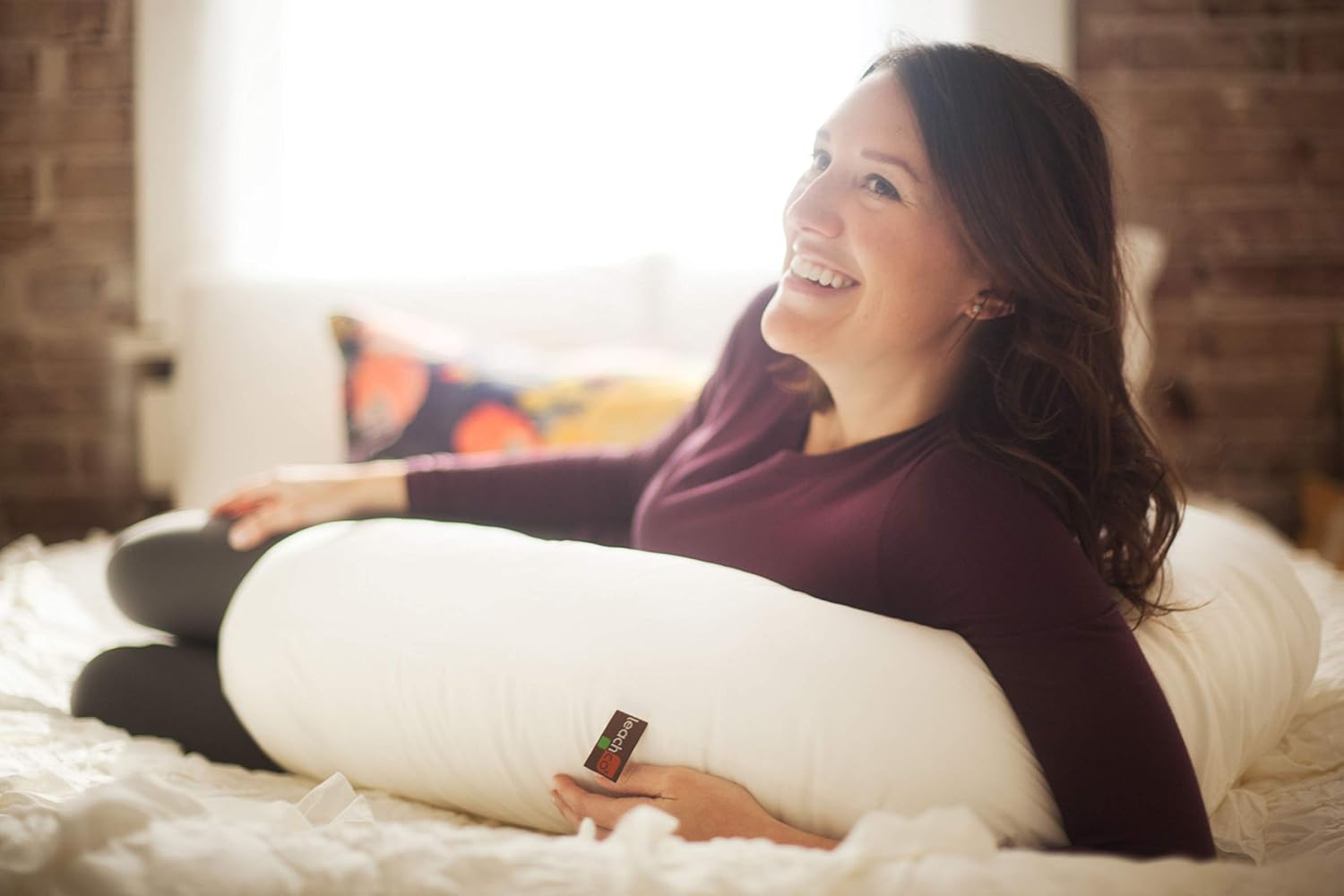 Leachco Snoogle Original Maternity/Pregnancy Total Body Pillow, Ivory: Home & Kitchen