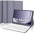 Keyboard Case for Samsung Galaxy Tab A9 Plus/A9+ 5G 11”(SM-X210/X216/X218), Detachable Wireless Bluetooth Keyboard, Smart Folio Cover with S Pen Holder, Auto Sleep/Wake, Light Purple
