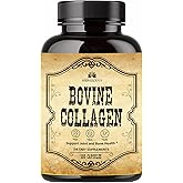 HERBALICIOUS Bovine Collagen Supplements for Men and Women | Hydrolyzed Grass-Fed Bovine Collagen Peptides | Joint, Nerve & Bone Support | Non-GMO, Anti-Aging | 100 Capsules