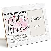 Aunt Picture Frame Gift From Nephew, The Love Between An Aunt & Nephew Wooden Photo Frame Gifts for Aunts Birthday Christmas, Nephew Gifts from Auntie, Tabletop Wall Display (4x6 Inch Photo)