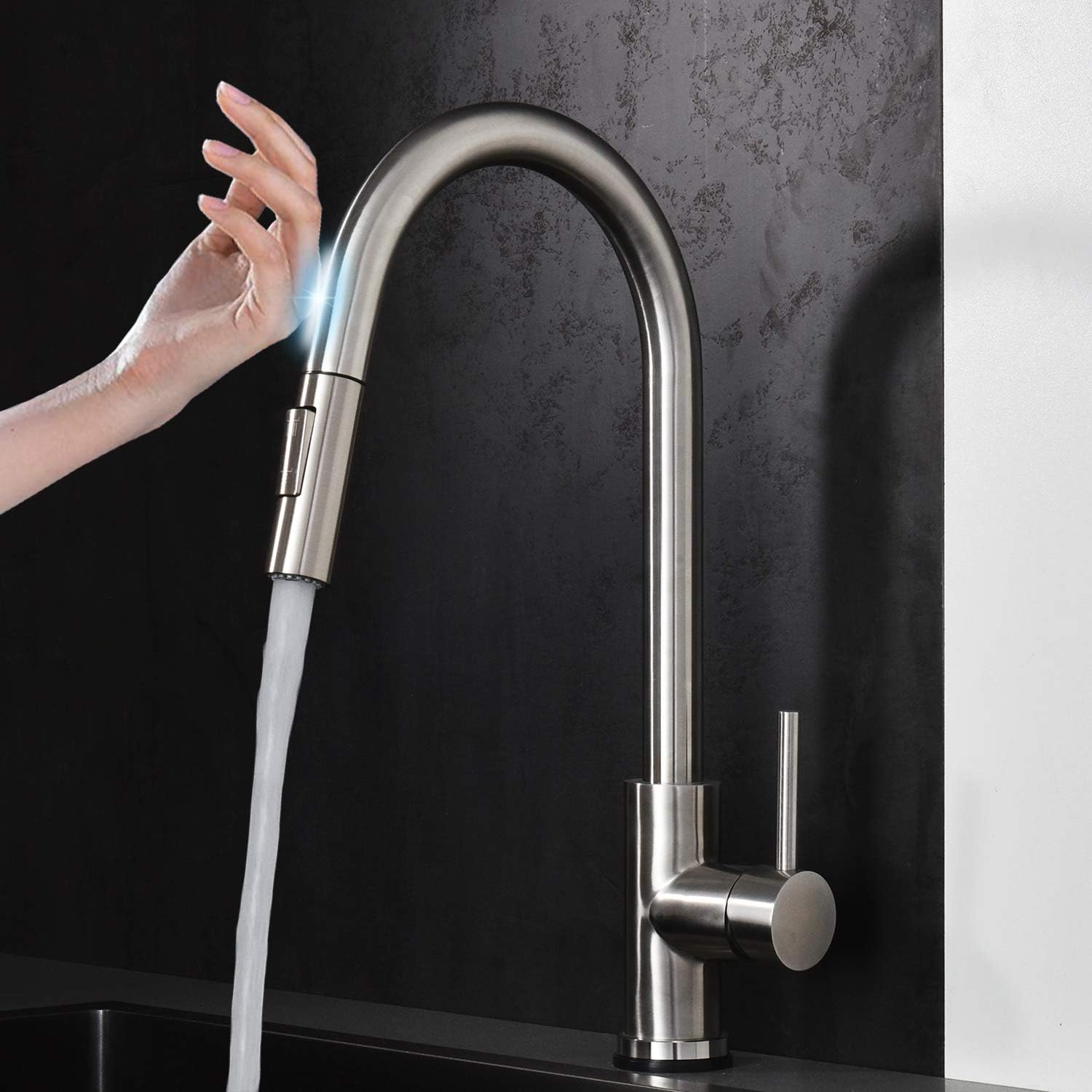 Mogiyin Touch Kitchen Faucets with Pull Down Sprayer, MultipleTouch On