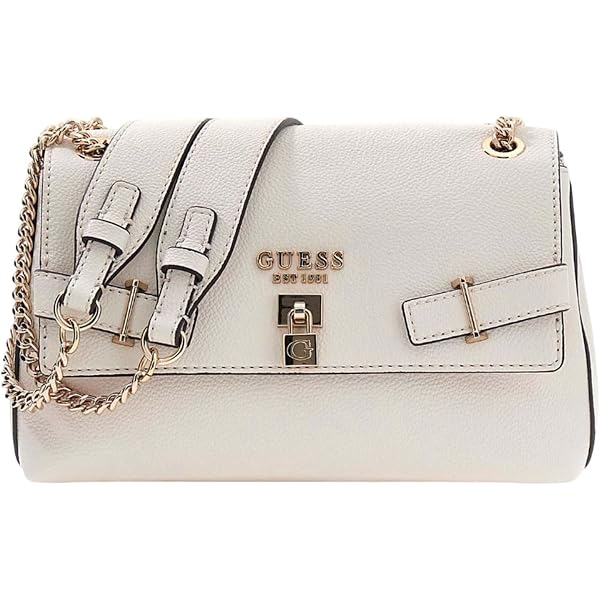 Sac Guess Noelle II Convertible - Bandoulière Rabat Latte Logo - Polyuréthane Marron - Neuf Avec étiquettes