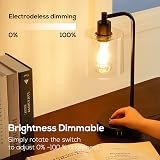 Homelist Dimmable Bedside Lamps Set of 2 with USB Ports Black Glass Shade view 3