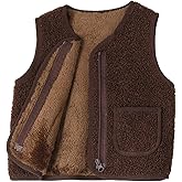 Patgoal Baby Girls Boys Sherpa Fleece Vest Toddler Lightweight Fall Winter Warm Sleeveless Outerwear Jacket with Pockets