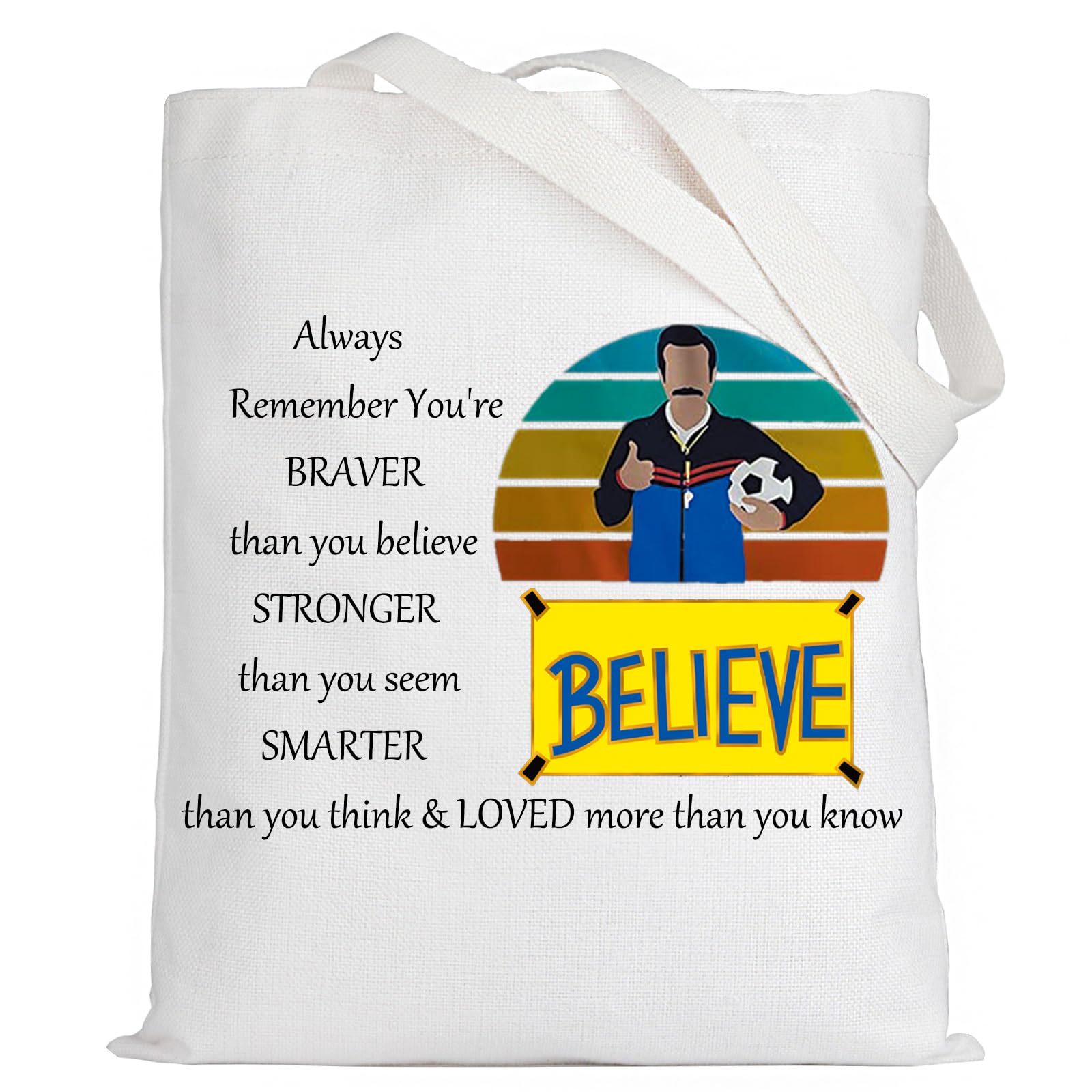 LEVLO Believe Ted Fans Cosmetic Make Up Bag Ted TV Show Inspired Gifts You are Braver Stronger Smarter Than You Think Ted Zipper Pouch Bag for Women Girls, Believe TED Tote