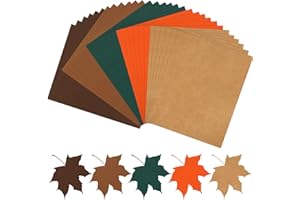 JULBEAR Autumn Cardstock, 5 Colors 180gsm 8.5x11" Fall Colorful Pastel Printer Construction Paper for Kids Scrapbook School Office Printing DIY Craft, Card Making Greeting Cards Birthdays 30 Sheets