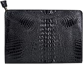 Van Caro Oversized Leather Crocodile Clutch Envelope Purse Evening Handbag for Women