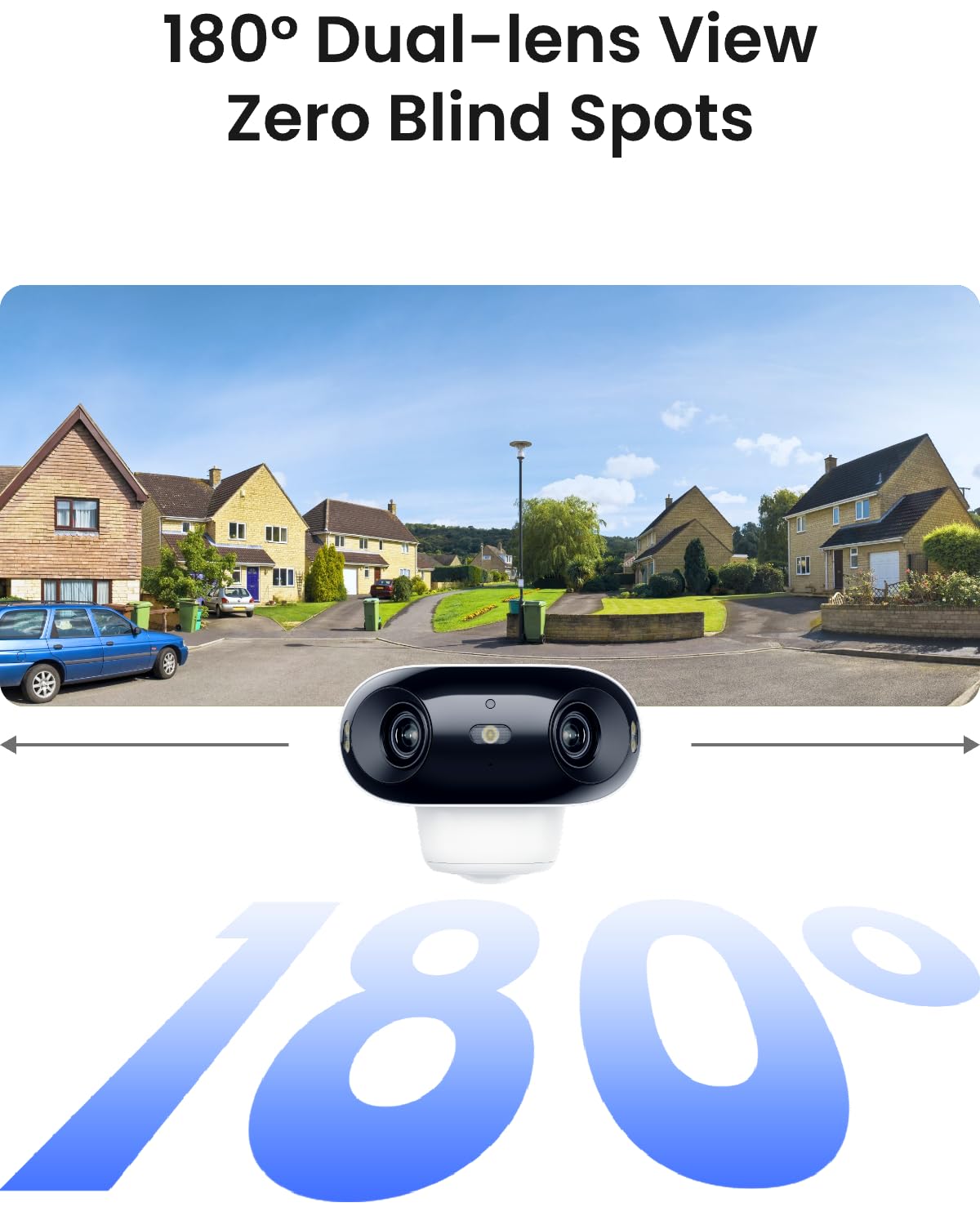 REOLINK 4K Dual-Lens 180° Outdoor Wireless Security Camera, ColorX Night Vision, Solar Cameras with Local Encrypted Storage, 5G/2.4GHz WiFi 6, No Subscription, Home Hub with 2X Argus 4 Pro