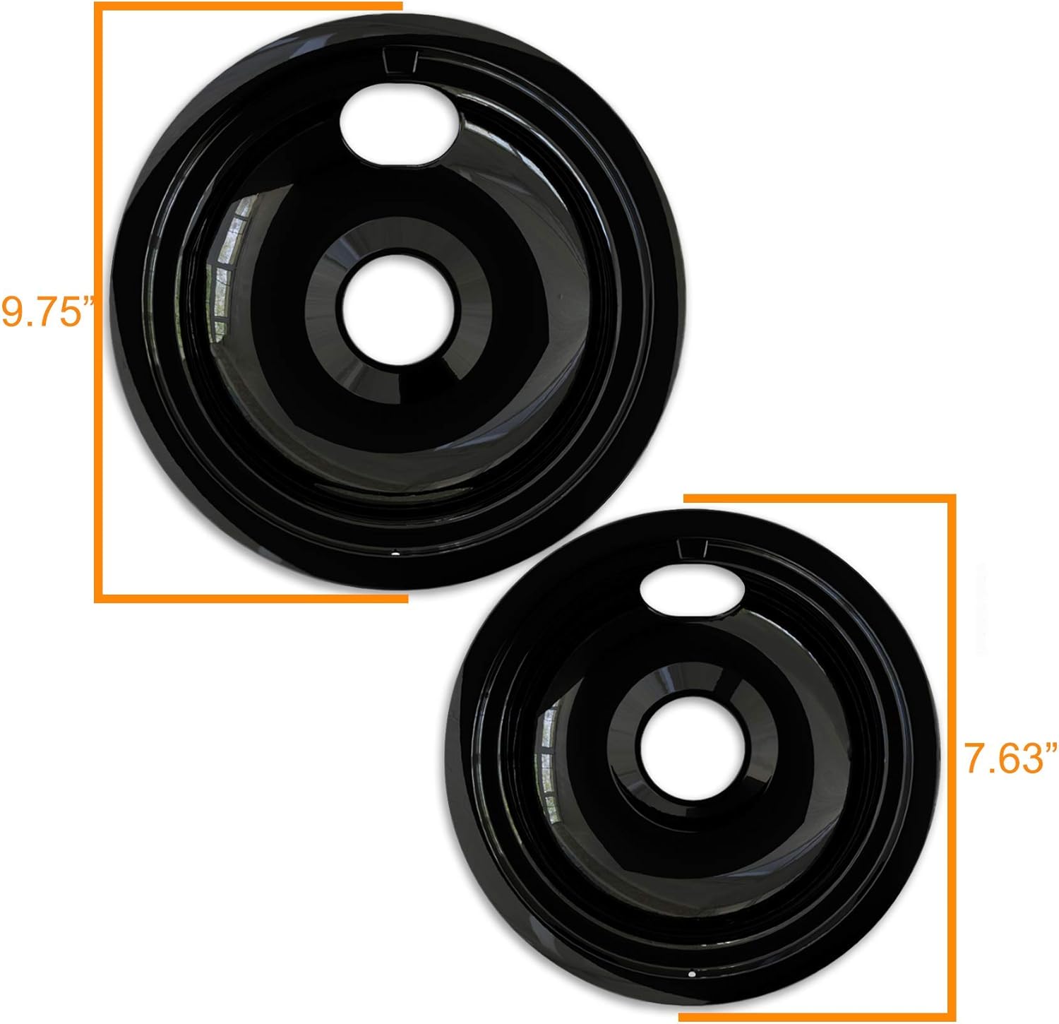 3 Small Bowl WB31M20 6" and 1 Large Bowl WB31M19 8" Drip Pans Burner Bowls Compatible with GE Range Stove Black: Home Improvement