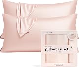 Kitsch Satin Pillowcase with Zipper King 2 Pack Blush 600TC Equivalent