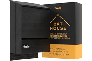 Kenley Bat House - Large Outdoor Bat Box Shelter with Triple Chamber - Handcrafted from Cedar Wood - Easy for Bats to Land and Roost - Weather Resistant & Ready to Install