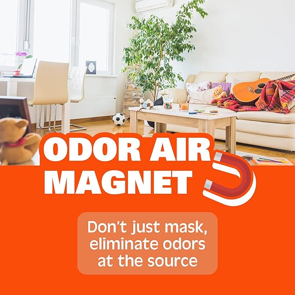 GONZO NATURAL MAGIC ODOR AIR MAGNET – ELIMINATES ODORS FROM CLOSETS, RV’S, RENTAL PROPERTIES, CARS, PET AREAS, BATHROOMS, TRASH AREAS CAUSED BY SMOKE, PETS, GARBAGE, 14OZ, CITRUS SCENT