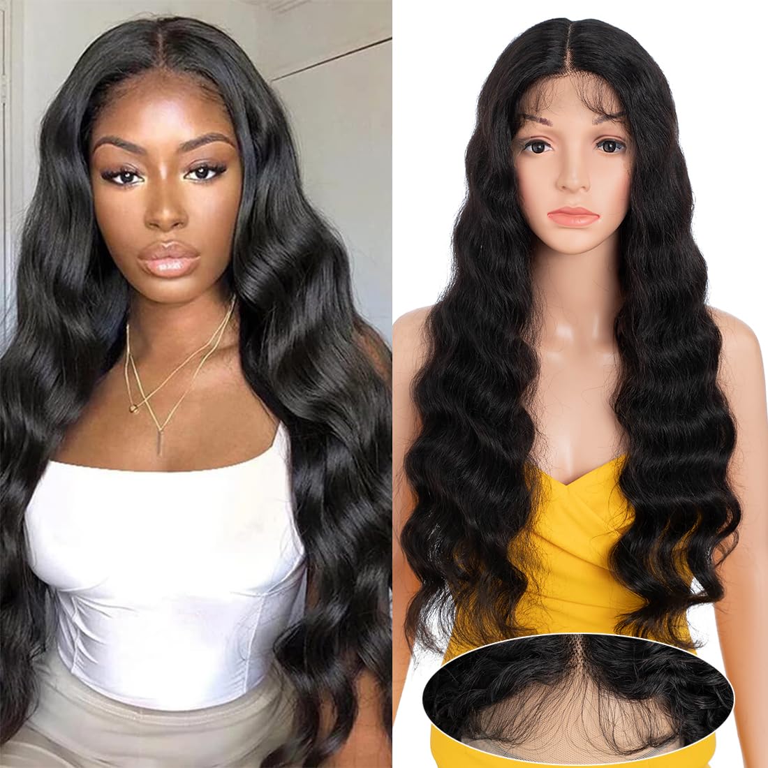 Lace Front Wigs Human Hair Loose Body 13x5x1 Lace Frontal Human Hair Wigs for Women 28inch 150% Density Glueless Brazilian Body Wave Real Human Hair Wig with Baby Hair Pre Plucked