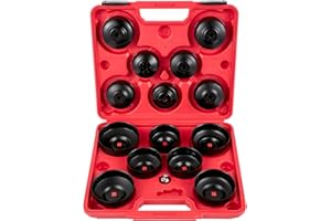 VEVOR Oil Filter Socket Set, 14 Pcs Oil Filter Wrench Set, Sturdy Steel Oil Filter Socket, 3/8" Oil Filter Socket, Low Profil