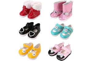 TOYYSB 6 Pairs Doll Shoes Fits 18 Inch Dolls American Doll Accessories Different Doll Styles Dress up