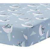 Bedtime Originals Disney Stitch Soft Microfiber Blue Baby Fitted Crib Sheet