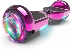 HOVERSTAR Bluetooth Hoverboard for Kids, Spider Color and Chrome Color Self Balancing Scooter Built-in Wireless Speaker and Flashing Wheels (Chrome Pink)