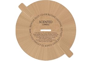 CandMak Candle Dust Covers, 48pcs Printed Kraft Card Candle Dust Lid with Pull Tab for Candle Making (12 Sizes)