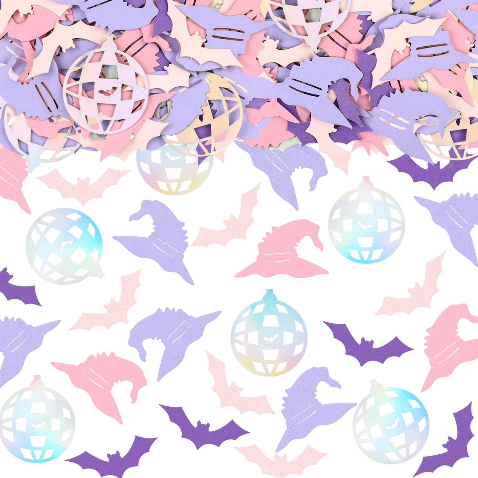Photo 1 of 100PCS Halloween Confetti Boo Happy Halloween Table Confetti Bat Ghost Confetti Halloween Sequins Table Scatter for Halloween Table Decorations butterfly (hat)
