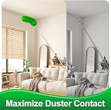 Fogray Upgraded Extendable Feather Duster 2025 Green with Silicone Cap view 2