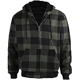 LeeHanTon Heavyweight Hoodies for Men Jackets Comfy Sherpa Lined Zip Up Hoodie Coats with Pockets Outerwear