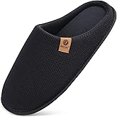 ONCAI Men
s House Slippers, Cushion Memory Foam Shake Fleece and Man House Shoes with Faux Fur Lining and Indoor Outdoor Rubb