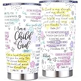 Christian Gifts for Women Faith, Insulated Stainless Steel Tumbler with Bible Verse, Christian Coffee Cup for Mom, Teen Girls - I Am A Child of God - 20oz Jesus Mug for Birthday Mothers Day Christmas