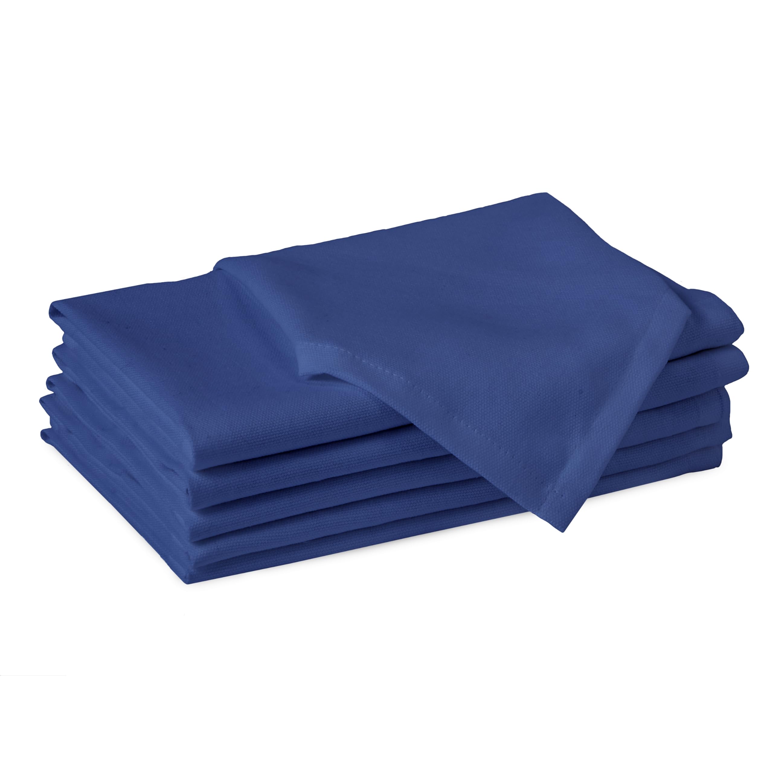 Encasa XO Cobalt Blue Cloth Napkins Set of 6, 17x17 in | Solid Color Cotton Dinner Napkins | Washable & Reusable Wedding Napkins for Holiday Dinners, Party, & Everyday Table Decor — image 1