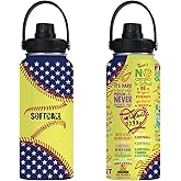 Xtmunole Softball 32oz Stainless Steel Tumbler Insulated Water Bottle for Men Women, Softball Gifts for Women Girls Sport Player Fan Coach